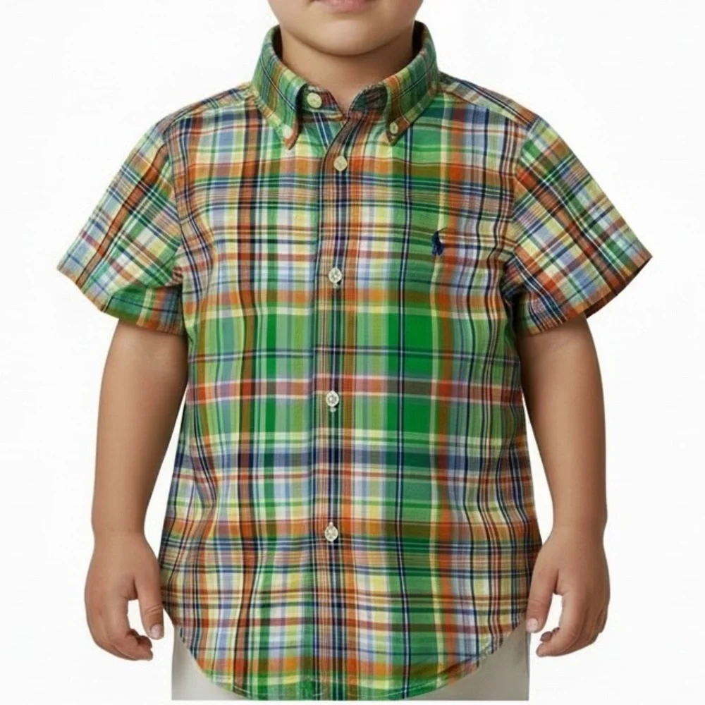 Ralph Lauren Kids Multicolor Plaid Button-Down Oxford Shirt